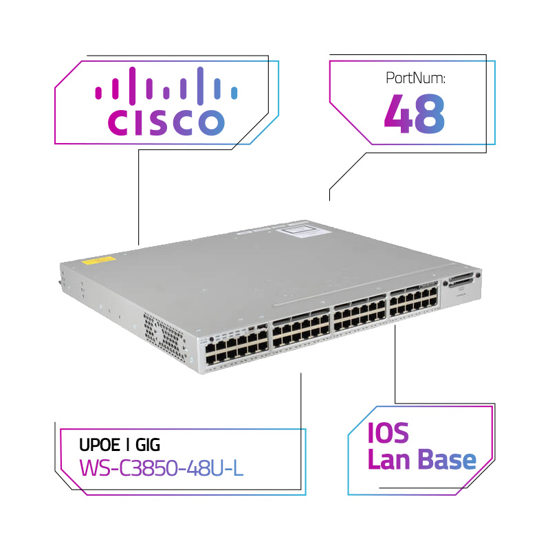 سوئیچ شبکه سیسکو WS-C3850-24T-E